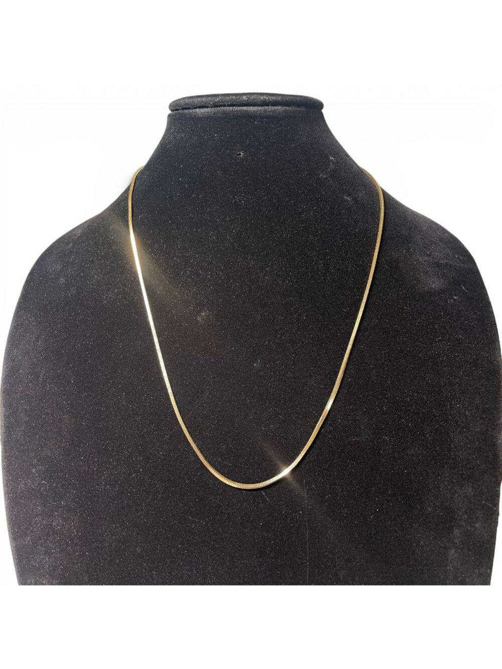 24" Gold Plated Snake Chain Necklace Marked GS Retro Glam Rich Girl Minimalist